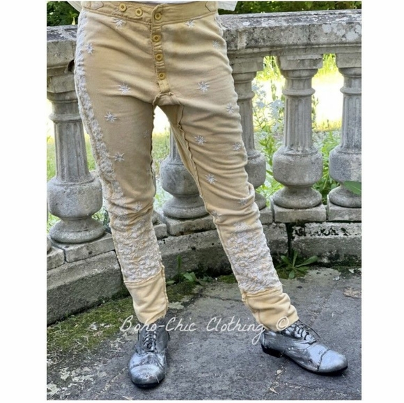 NWT Embroidered Whistlestop Underjohns Marigold Pants 228 Yellow Magnolia Pearl - Picture 2 of 13